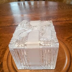 Vintage Lead Crystal Gift Wrapped Trinket Jewelry Box
